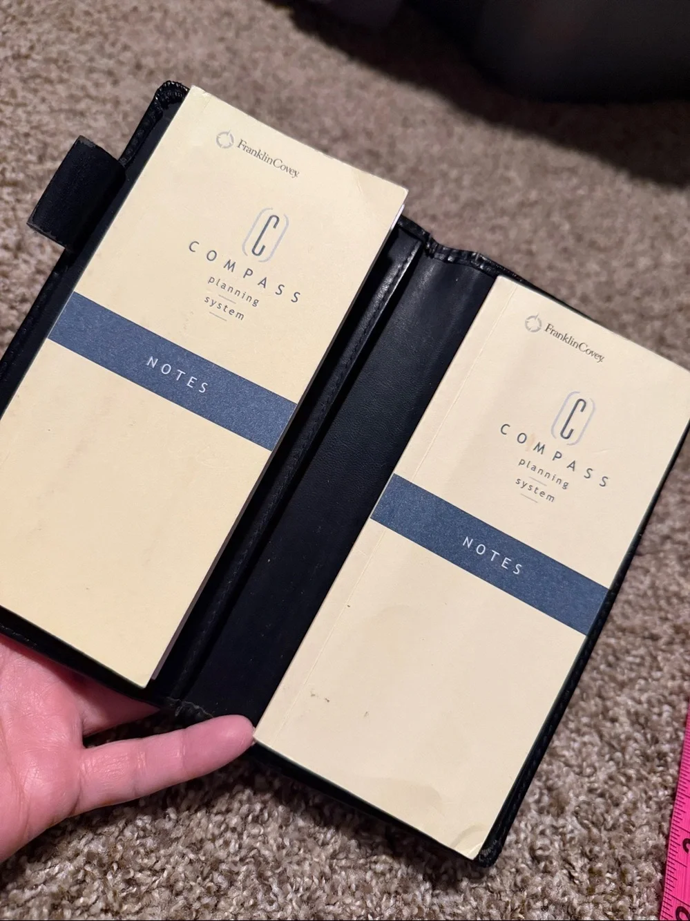 Franklin Covey black vinyl planner cover w/2 lined notebooks